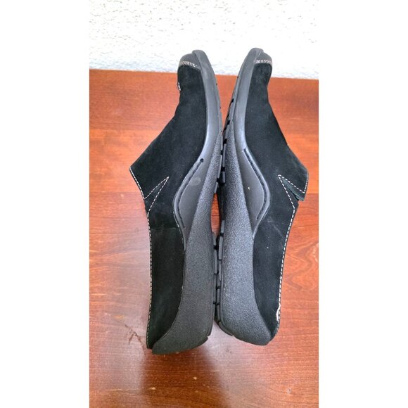 Naturalizer Black Suede Slip-On Mules With Leather Accents & Stitching Size 8 - Picture 6 of 9